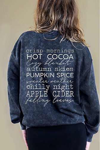 HELLO PUMPKIN MINERAL BRUSHED SWEATSHIRTS