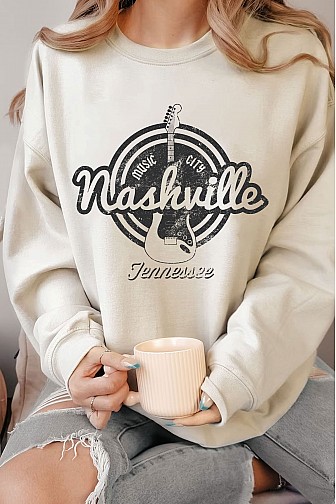 NASHVILLE TENNESSEE MUSIC CITY BRUSHED SWEATSHIRTS