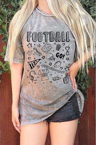 FOOTBALL ICON PUFF OVERSIZE MINERAL T SHIRTS