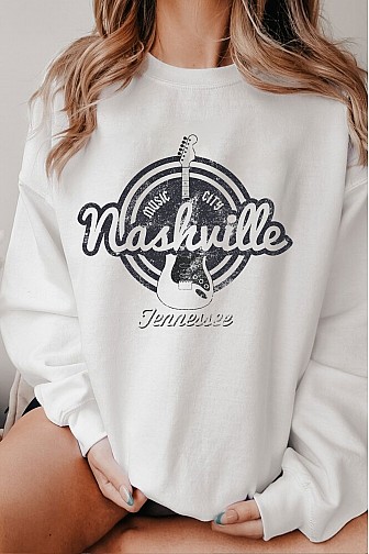 NASHVILLE TENNESSEE MUSIC CITY BRUSHED SWEATSHIRTS