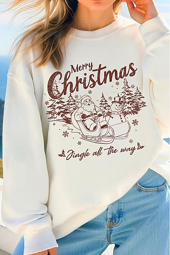 MERRY CHRISTMAS JINGLE BELL BRUSHED SWEATSHIRTS