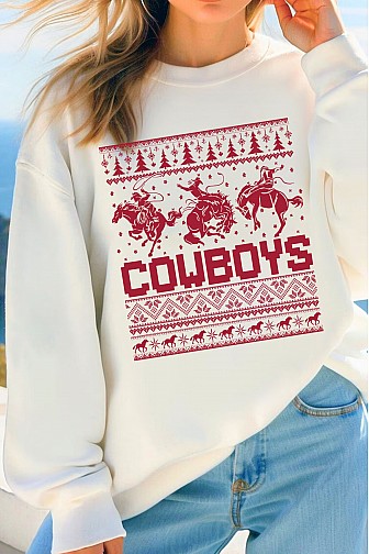CHRISTMAS COWBOYS BRUSHED SWEATSHIRTS