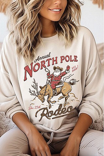 NORTH POLE SANTA RODEO BRUSHED SWEATSHIRTS