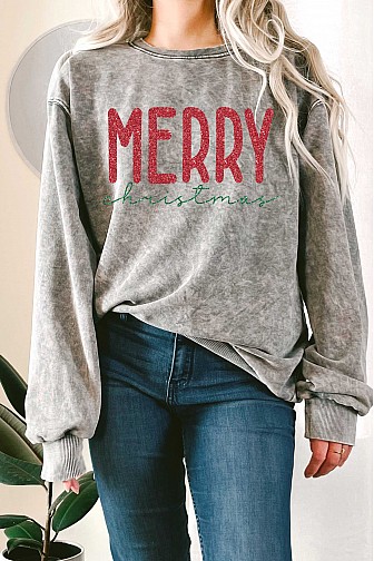 MERRY GLITTER TERRY SWEATSHIRTS
