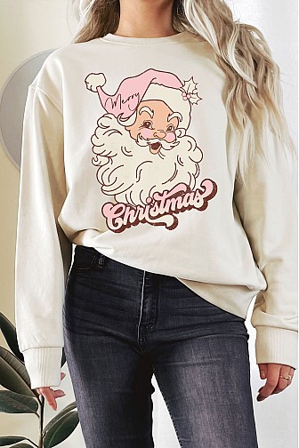 MERRY CHRISTMAS SANTA TERRY SWEATSHIRTS