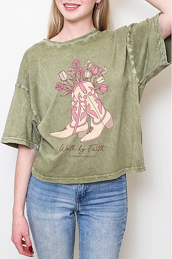 WALK BY FAITH MINERAL LONG CROP TOP