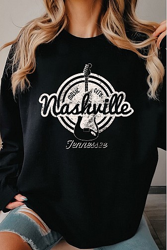 NASHVILLE TENNESSEE MUSIC CITY BRUSHED SWEATSHIRTS